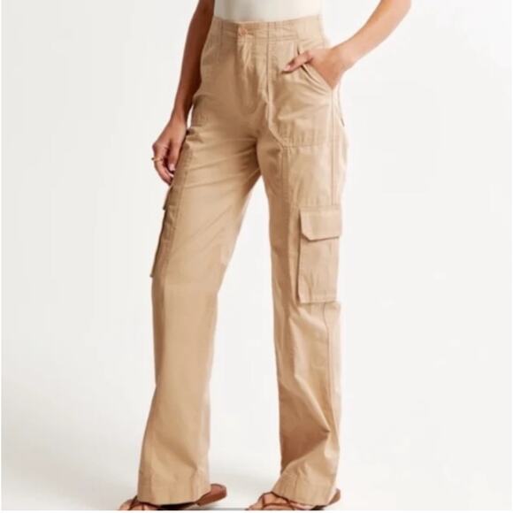Abercrombie & Fitch Pants Womens 31 Long Curve Love Relaxed Cargo Utility Pocket - Picture 1 of 11